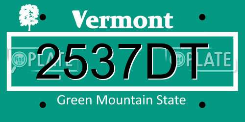 2537DT Vermont License Plate