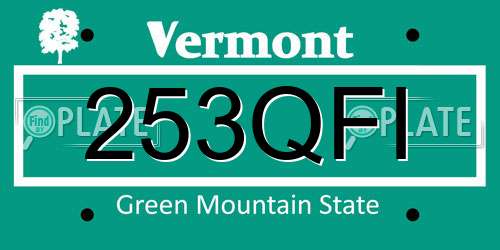 253QFI Vermont License Plate