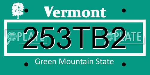 253TB2 Vermont License Plate
