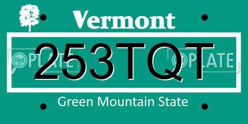 253TQT Vermont License Plate