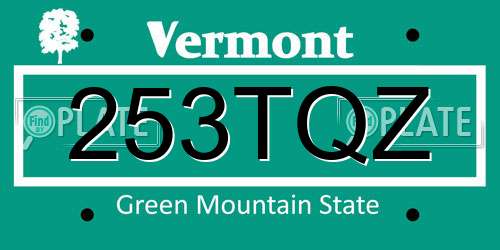 253TQZ Vermont License Plate