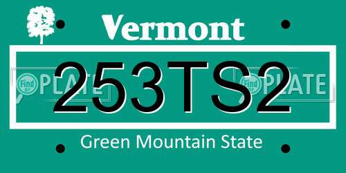 253TS2 Vermont License Plate