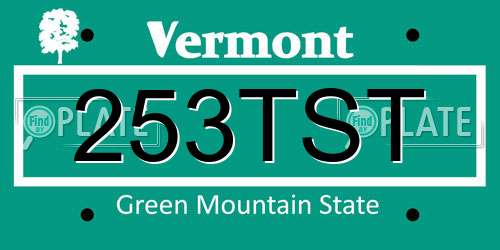 253TST Vermont License Plate