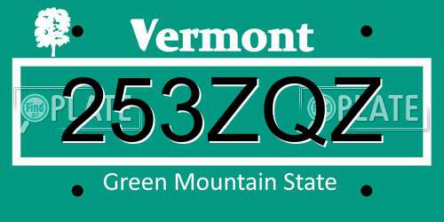 253ZQZ Vermont License Plate