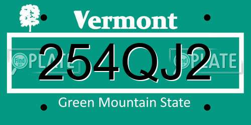 254QJ2 Vermont License Plate