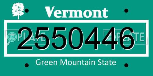 2550446 Vermont License Plate
