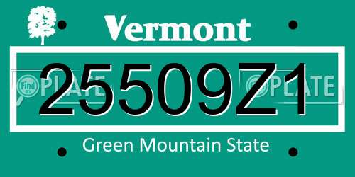 25509Z1 Vermont License Plate