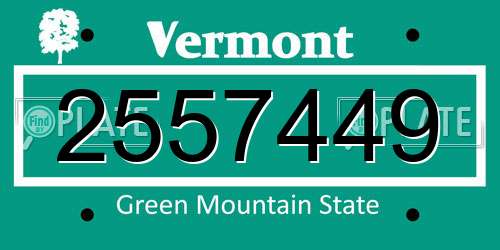 2557449 Vermont License Plate