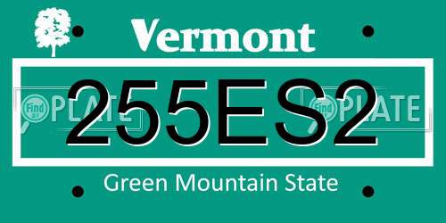 255ES2 Vermont License Plate