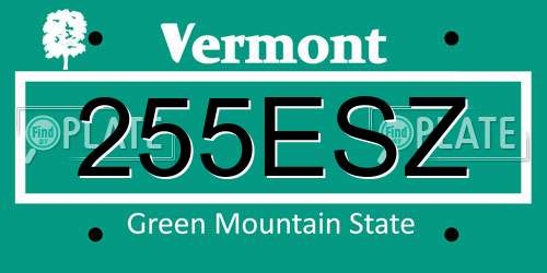 255ESZ Vermont License Plate