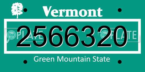 2566320 Vermont License Plate