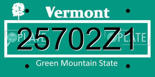 25702Z1 Vermont License Plate