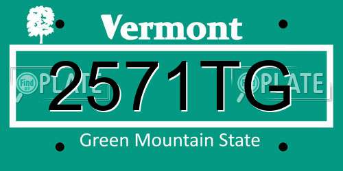 2571TG Vermont License Plate