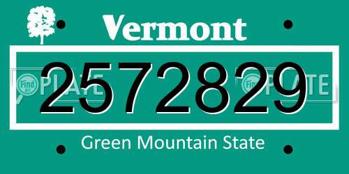 2572829 Vermont License Plate