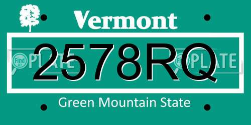 2578RQ Vermont License Plate