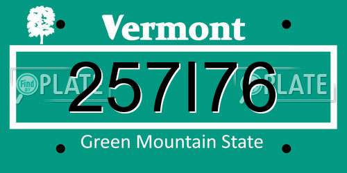 257I76 Vermont License Plate