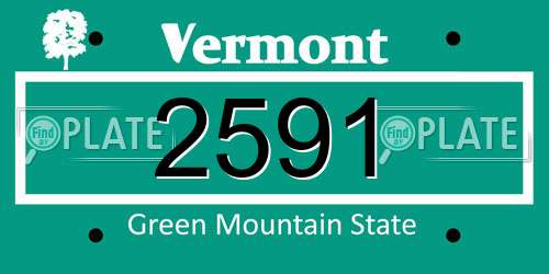2591 Vermont License Plate