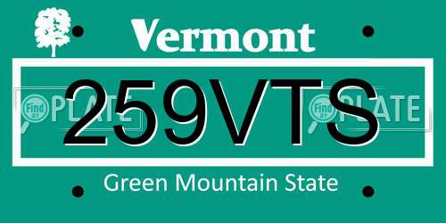 259VTS Vermont License Plate