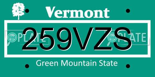 259VZS Vermont License Plate