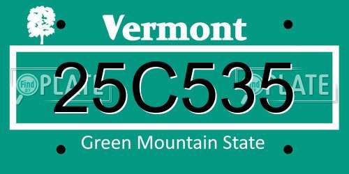 25C535 Vermont License Plate