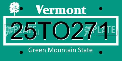 25TO271 Vermont License Plate
