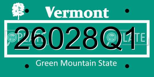 26028Q1 Vermont License Plate