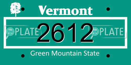 2612 Vermont License Plate