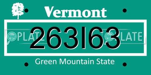 263I63 Vermont License Plate