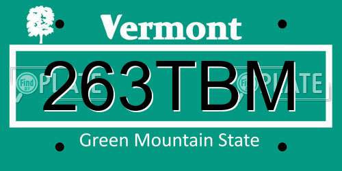 263TBM Vermont License Plate