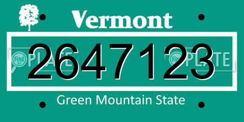 2647123 Vermont License Plate