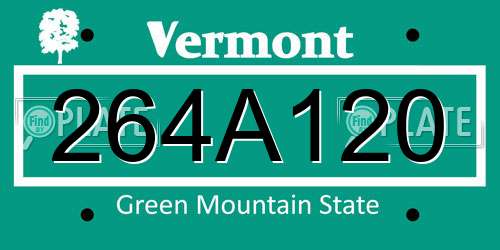 264A120 Vermont License Plate