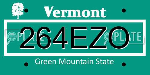 264EZO Vermont License Plate