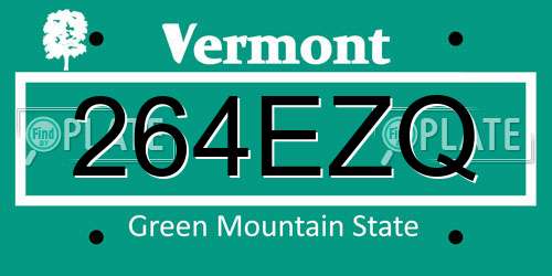 264EZQ Vermont License Plate