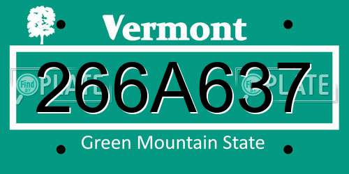 266A637 Vermont License Plate