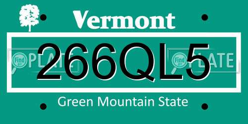 266QL5 Vermont License Plate