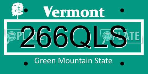 266QLS Vermont License Plate