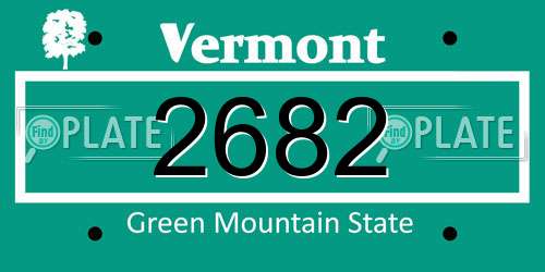 2682 Vermont License Plate