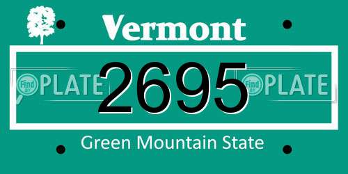 2695 Vermont License Plate