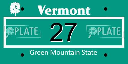 27 Vermont License Plate