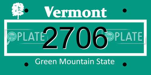 2706 Vermont License Plate