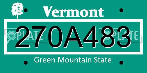 270A483 Vermont License Plate