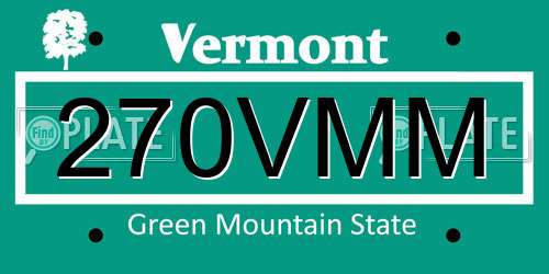 270VMM Vermont License Plate