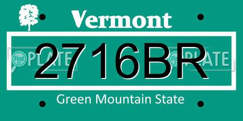 2716BR Vermont License Plate