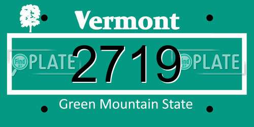 2719 Vermont License Plate