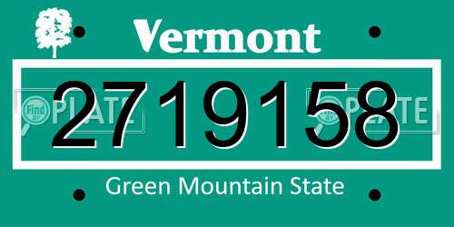 2719158 Vermont License Plate