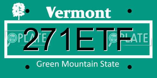 271ETF Vermont License Plate