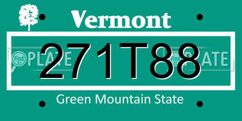 271T88 Vermont License Plate