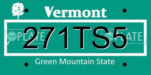 271TS5 Vermont License Plate
