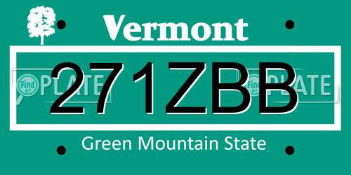 271ZBB Vermont License Plate