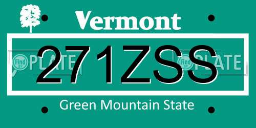 271ZSS Vermont License Plate
